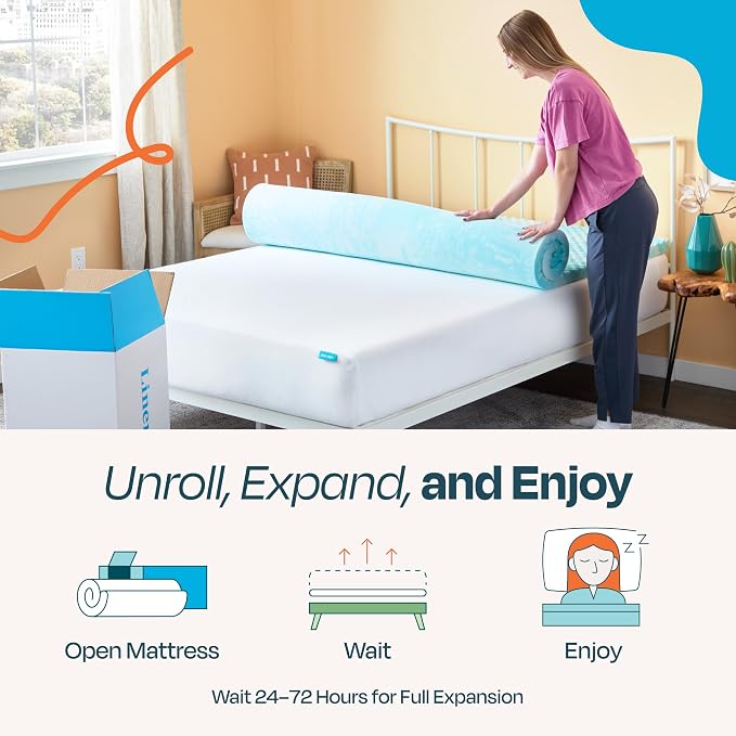 Linenspa 2 Inch Gel Memory Foam Mattress Topper – Egg Crate Style, Reversible for two feels – Promotes Airflow & Relieves Pressure Points – Twin XL