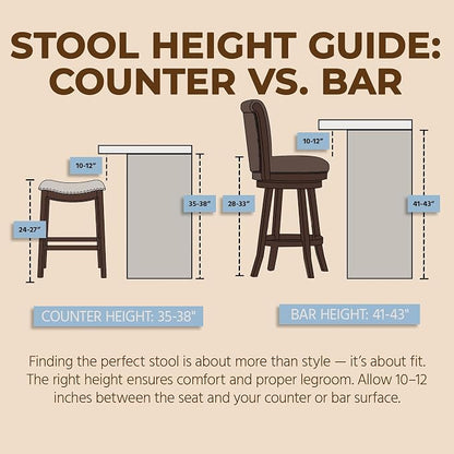 ROME + OAK Set of 3 Runyan 31" Swivel Bar Stool, High Back Barstool in Dark Walnut Finish with Vintage Brown Vegan Leather Seat