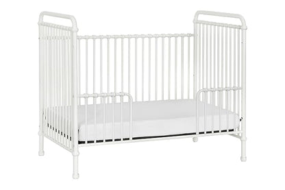 Namesake Abigail 3-in-1 Convertible Metal Crib in Washed White, Greenguard Gold Certified | GREENGUARD Gold Certified, Converts to Toddler Bed & Daybed, 4 Adjustable Mattress Heights, Conversion Kits Sold Separately