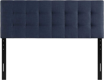 Modway Lily Tufted Linen Fabric Upholstered Full Headboard in Navy