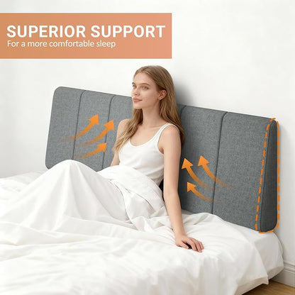 Queen Size Headboard Only-No Assembly, Upholstered Headboard Queen Size Linen Fabric Modern Style Headboards Extra-Thick, Dark Gray