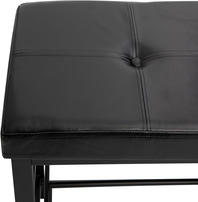 Simplify Storage Bench, Shoe Rack, Ottoman, Tufted, Padded Seating for Entryway, Bedroom, Closet & Hallway, Black