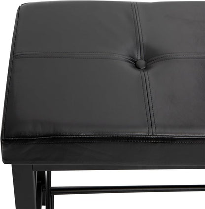 Simplify Storage Bench, Shoe Rack, Ottoman, Tufted, Padded Seating for Entryway, Bedroom, Closet & Hallway, Black