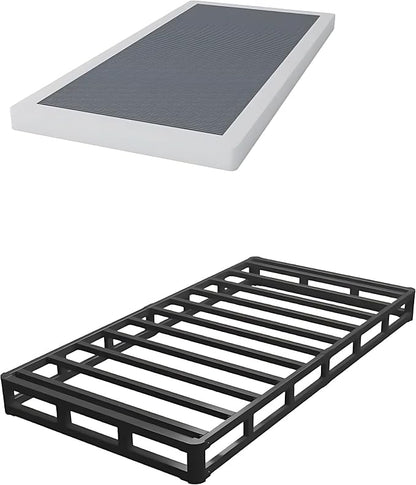 Vaciwe Box Springs Twin 4 Inch, 1500lbs Heavy Duty Metal Frame Mattress Foundation, Non-Slip/No Noise/Easy Assembly/Easy Clean Cover
