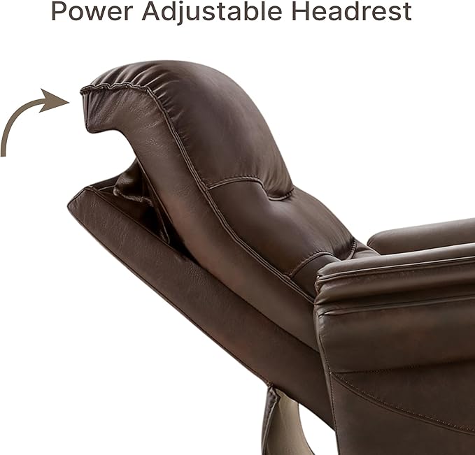 KISLOT Power Recliner Chair with Adjustable Headrest and Footrest, Dual Motor Leather Reclining Chair with USB/Type-C Charging, Zero Gravity Modern Electric Recliner for Adults Living Room Bedroom
