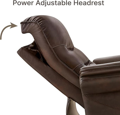 KISLOT Power Recliner Chair with Adjustable Headrest and Footrest, Dual Motor Leather Reclining Chair with USB/Type-C Charging, Zero Gravity Modern Electric Recliner for Adults Living Room Bedroom