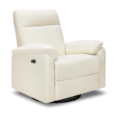 Davinci Suzy Electronic Swivel Recliner with USB Port in Vanilla, GREENGUARD Gold & CertiPUR-US® Certified