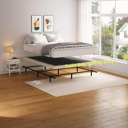 NHODIR Twin XL Box Spring Mattress Foundation, 3 Inch Low Profile | Heavy Duty Metal, Fabric Cover, Easy Assembly, Non-Slip & Noise-Free