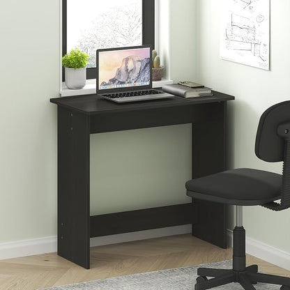 Furinno Simplistic 31-in Black Computer Desk with Drawers, Black Espresso | Small Office Desk, Rectangular Home Office Desk, Gaming Desk for Home Office, Bedroom, Study Room