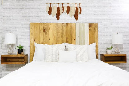 Barn Walls Boho Euro Mix Signature Design, Multicolored Solid Wood Headboard, Floating Panels, Wall Mount, Adjustable Height, Easy Assembly, King Size