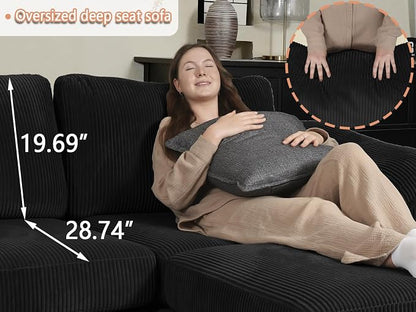 EASE MOOSE Oversized Modular Sectional Sofa, Extra Large L Shape Sectional Deep Seat Couch Removable Washable Sofa