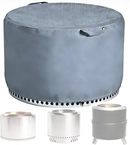 Chinchilla Fire Pit Cover Round for Solo Stove Yukon 27"-29", Waterproof 600D Heavy Duty Tear Resistant Oxford Fabric, UV Resistant, Fits Gas/Table/Bowl Fire Pits