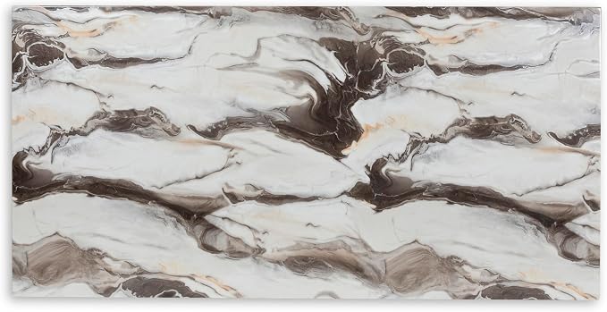 Roundhill Furniture Cavira Modern Faux Marble Dining Table with Double Pedestal Base