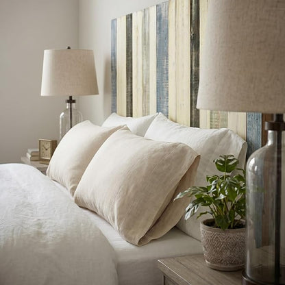 Barn Walls Full Wood Headboard - Farmhouse Mix Design - Wall Mounted Floating Headboard for Full Bed - Handcrafted Solid Wood - Easy No-Drill Installation