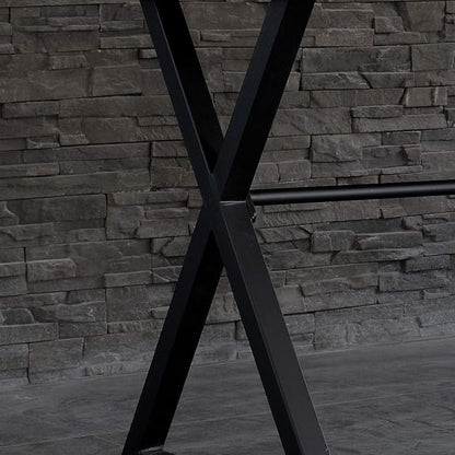Computer Desk Contemporary Industrial Table for Home Office and Hallway, Black Wood Top with Metal Legs, Sturdy Hardwood Construction, 30" H x 47.2" W x 23.6" D, Some Assembly Required