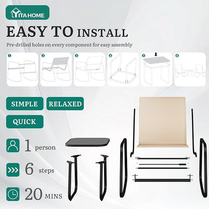 DWVO 3 Piece Patio Furniture Set, Durable Textilene Patio Set with Rocking Chairs Set of 2 & Tempered Glass Table for Garden, Balcony & Poolside, Brown