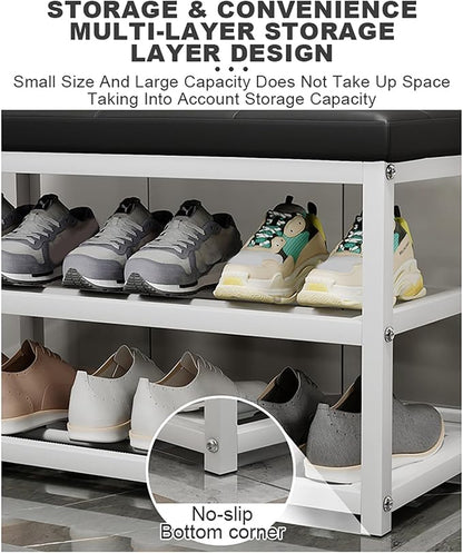 Modern Wooden Shoe Rack Compact Entryway Organizer Stylish Changing Stool for Hallway & Living Room Versatile Storage Solution SpaceSaving Design