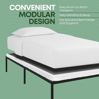 Greaton, 2.5” Twin XL Box Spring for Twin XL Size Bed – Amish-Made in the USA – Solid Wood Mattress Foundation with Stable & Quiet Support – Flat-Packed & Easy Assembly – White