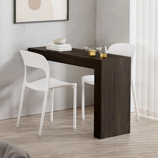 Mobili Fiver, Evolution Desk 47.2 x 15.7 in, Dark Walnut with One Leg, Made in Italy