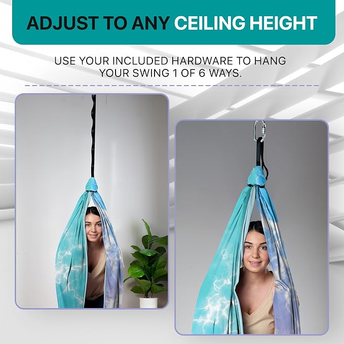 Indoor Sensory Swing for Kids or Outdoor – Holds 300lbs, Double-Layer, & 360° Swivel, Calming Compression Therapy Swing Hammock for Kids & Adults with All Hardware – Sensory-Motor Toys & Gifts