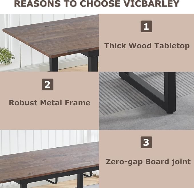 Extendable Dining Table for 4-8 People,70.86''Modern Space-Saving Kitchen Table with Metal Legs,Rectangle Folding Conference Meeting Table for Living Meeting Room Kitchen,Walnut
