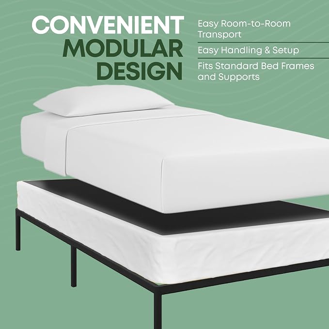 Greaton, Unassembled Twin Bed – 8-Inch Wood Box Spring Only – Amish Made in USA – Quiet Noise-Free Replacement Mattress Packed Flat, Easy Assembly (White), 8" Foundation