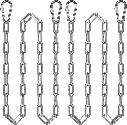 BeneLabel 2Pcs 100" (8.3ft) Swing Chain with Hooks 304 Stainless Steel Porch Swing Chains 1000 LBs Capacity Hanging Chains for Hammock Chairs, Swingset, Tree Swing, Hanging Chair, Heavy Bags