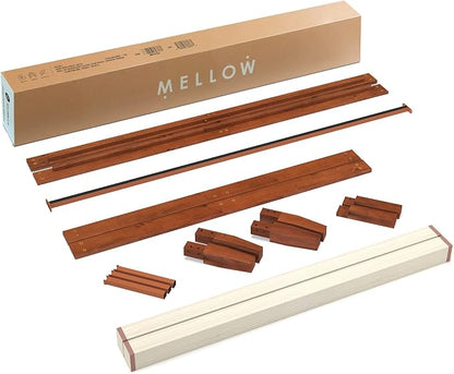 Mellow Naturalista Classic 16 Inch Solid Wood Platform Bed with Wooden Slats, Cherry, Queen
