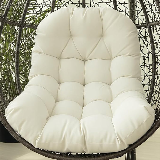 Egg Chair Cushion Replacement Outdoor Hanging Chair Cushion for Patio Furiture Hammock Swing Cushion 47x35x6 Inches (White)