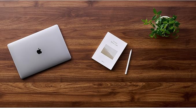 Kaboon Universal Tabletop 47.25"x30", Solid One-Piece Melamine Table Top, Double Desk L-Desk DIY, Home and Office,Dark Walnut