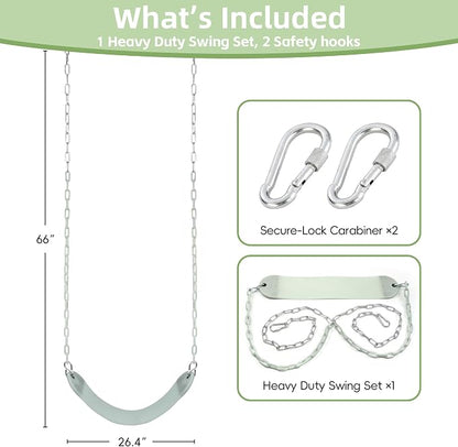 Heavy Duty 66‘’ Chain Plastic Coated Swing Seat Replacement Swing Set Accessories Outdoor Glow in The Dark