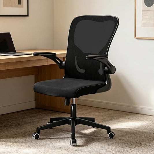 Ergonomic Office Desk Chair, 90°-125° Tilt Back Home Desk Chair with 360° Swivel & Mute Wheels, High Back Mesh Computer Chair for Adults with Lumbar Support, 330 LBS Capacity (01Black)