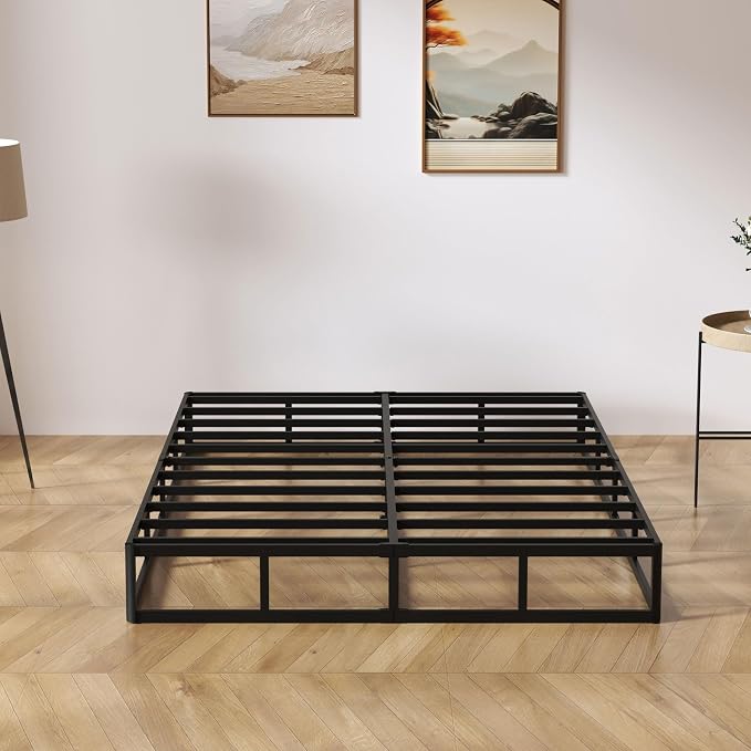 SHOANED Metal Box Spring Full Size - 9 Inch High Profile Heavy Duty Black Bed Base Non Slip Mattress Foundation Box Springs for Full Bed, Easy Assembly, No Noise