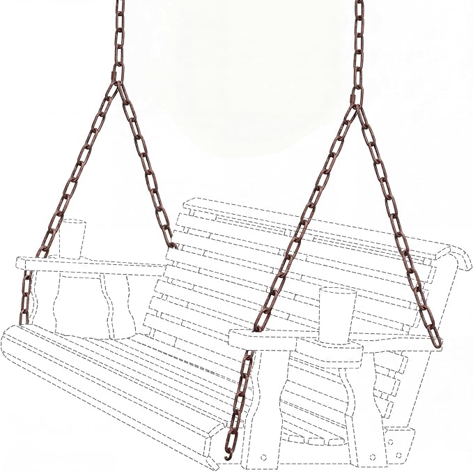 Heavy Duty Porch Swing Hanging Chain Kit (2 Pack) 1500 Lbs Capacity, up to 8 ft Length- Rustproof Zinc-Plated, 6 Quick Links & 2 Y-Chain Assemblies(Bronze,Better Rust Protection)