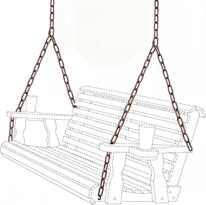 Heavy Duty Porch Swing Hanging Chain Kit (2 Pack) 1500 Lbs Capacity, up to 8 ft Length- Rustproof Zinc-Plated, 6 Quick Links & 2 Y-Chain Assemblies(Bronze,Better Rust Protection)