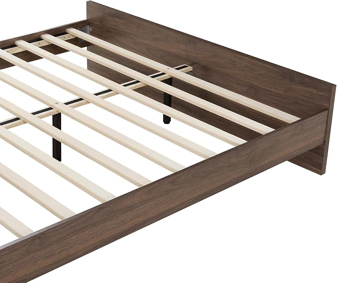 KISLOT 3 Pieces Bedroom Set, Wood Bed Frame with Upholstered Headboard & 2 Nightstands with Storage, Wooden Platform Mattress Foundation Farmhouse Bedroom Furniture Set