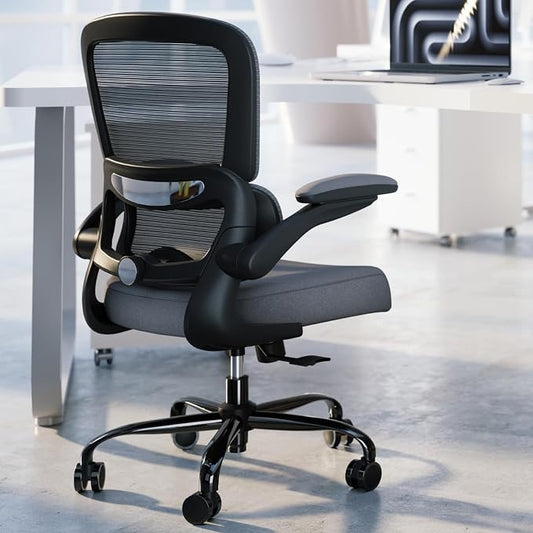 TRALT Office Chair - Ergonomic Desk Chair with Adjustable Lumbar Support, Mesh Computer Chair, Executive Chair for Home Office Comfortable Lumbar Support (Fog Gray)
