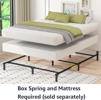 Amazon Basics Metal Bed Frame, 9-Leg Support Base for Box Spring and Mattress, Queen Size, Tool-Free Easy Assembly, 79.5" L x 59.5" W x 7" H, Black
