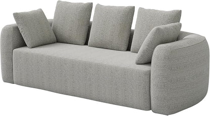 Curved Modern Couch Sofa,Boneless Couch， Modern 3 Seater Cloud Couch,Deep Seat