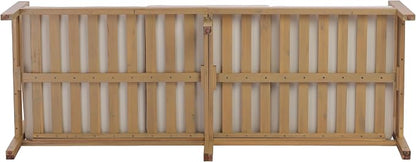 Merax Outdoor 78" Acacia Wood 3-Seater Sofa with All-Weather Coushions | Patio Sofa with Deep Seat for Porch, Lawn, Backyard, Balcony, Teak+ Beige