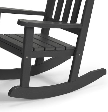 Costaelm Paradise Kids Outdoor Preschool HDPE Plastic Rocking Chair (Set of 2), Gray