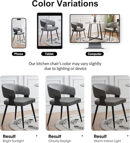 Dining Chairs Set of 2, Modern Upholstered Kitchen & Dining Room Chairs with Breathable Woven Fabric, Easy to Assemble & Clean for Dining Room, Restaurant, Cafe