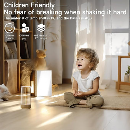AUGE LIGHT Mini Minimalist Table Lamp Cordless Lamp Rechargeable Table Lamp Portable Nightstand Lamps Desk Lamps for Home Office Unique Ambient Light Mood Lighting for Desk Decor Beside (Golden)