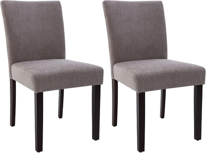 Watson & Whitely Modern Upholstered Dining Chairs, Set of 4, Dark Grey | Fabric Upholstery, Solid Wood Legs, Low Back, Modern Armless Parsons Style, for Kitchen, Dining Room, Restaurant
