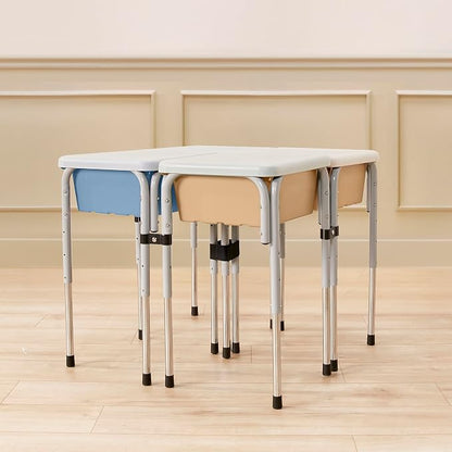 Back2School Express Adjustable Quad Sensory Tables with Lids, Children's Furniture, Sand/Powder Blue