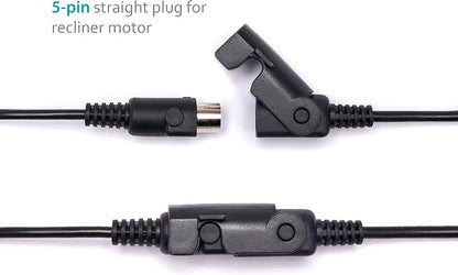 Okin Recliner Replacement Parts, 2 Button Round Hand Control Handset 5 pin Plug, Lift Chair Control Replacement for Power Recliner Chair, Electric Recliner, Sofa Reclinable