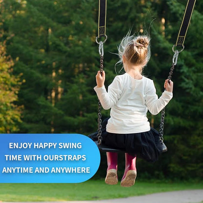 Extra Long Tree Swing Straps, 8FT Tree Swing Hanging Straps Kit Holds 1800 lbs with Tree Protector, Heavy Duty Carabiner Perfect for Swings & Hammocks