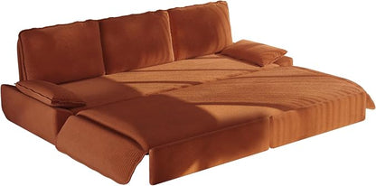 ERYE King Foldable Sleeper Sofa,Oversized 3-in-1 Convertible Pull Out Sleeper Sofabed W/Pillow Armrests,3 Seat Couch Space Saving Sleeper Sofa Bed for Living Room Bedroom