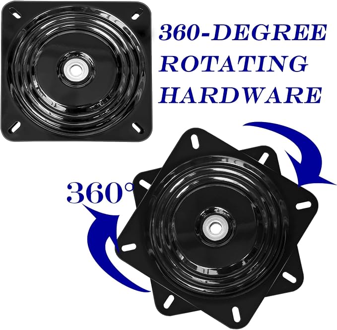 12Inch Bar Stool Swivel Plate Heavy Duty, Chair Swivel Base with Solid Ring of Ball Bearings, 1000lbs Capacity Replacement Swivel Seat Parts Lazy Susan Hardware for Barstools Recliner Chair Boat