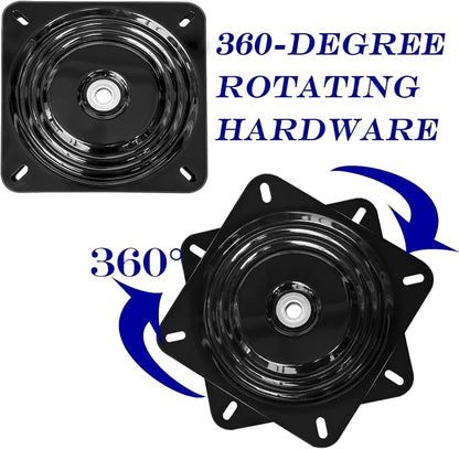 12Inch Bar Stool Swivel Plate Heavy Duty, Chair Swivel Base with Solid Ring of Ball Bearings, 1000lbs Capacity Replacement Swivel Seat Parts Lazy Susan Hardware for Barstools Recliner Chair Boat